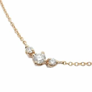 スタージュエリー(STAR JEWELRY)のSTAR JEWELRY スタージュエリー 3石 ライン ネックレス K18PG/ダイヤモンド0.10ct(ネックレス)