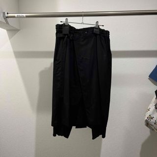 Yohji Yamamoto ヨウジヤマモト 19AW 釦ラップスコーピオンプリントボンテージスカートパンツ ブラック HC-P18-203