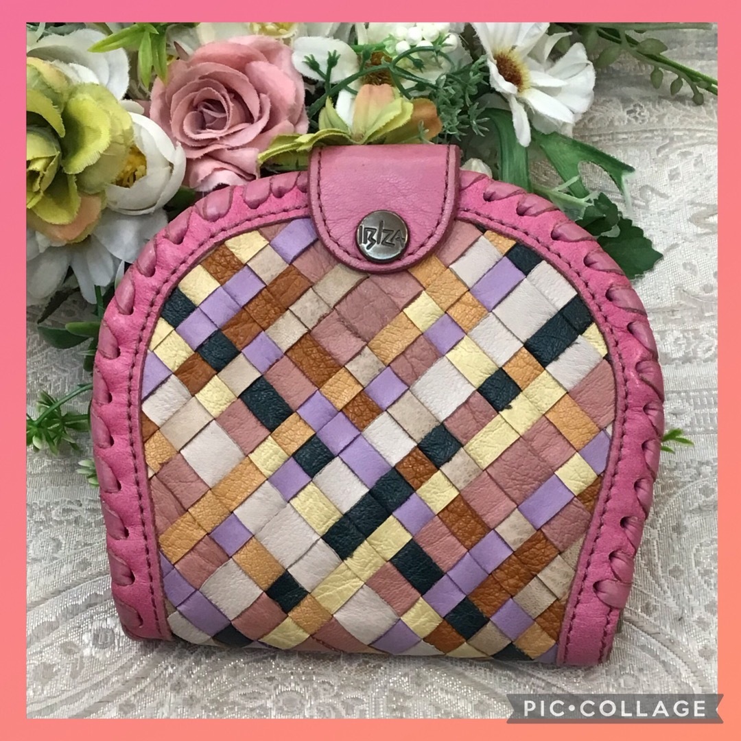 IBIZA - IBIZA イビザ 編み込み 折り財布 ピンクの通販 by coco IBIZA - IBIZA イビザ 編み込み 折り財布 ピンクの通販 by coco