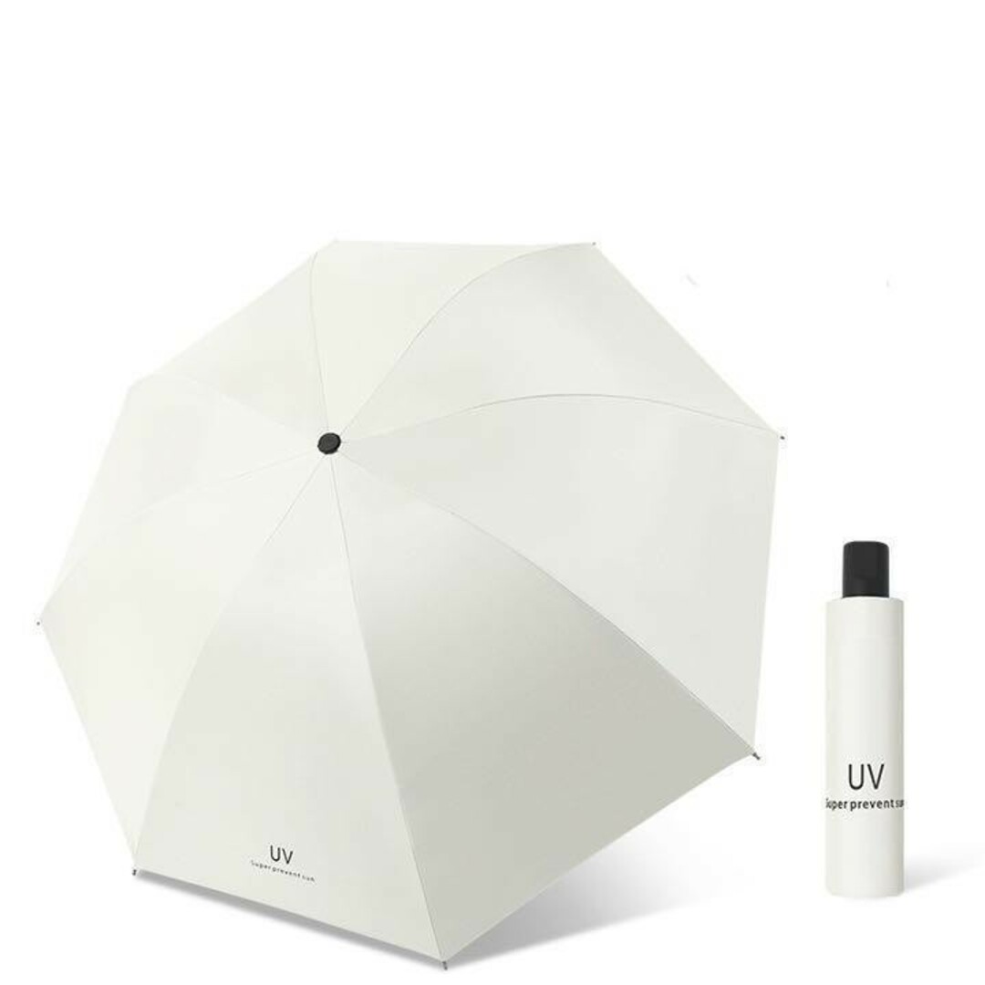 折りたたみ傘 日傘 晴雨兼用 遮光 UVカット 自動開閉 白 梅雨 通勤 プ レディースのファッション小物(傘)の商品写真