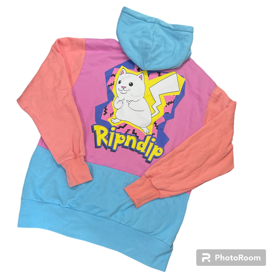 RIPNDIP(リップンディップ)の【超希少品】RIPNDIP パーカー　ピカチュウ　パロディ　マルチカラー　M メンズのトップス(パーカー)の商品写真