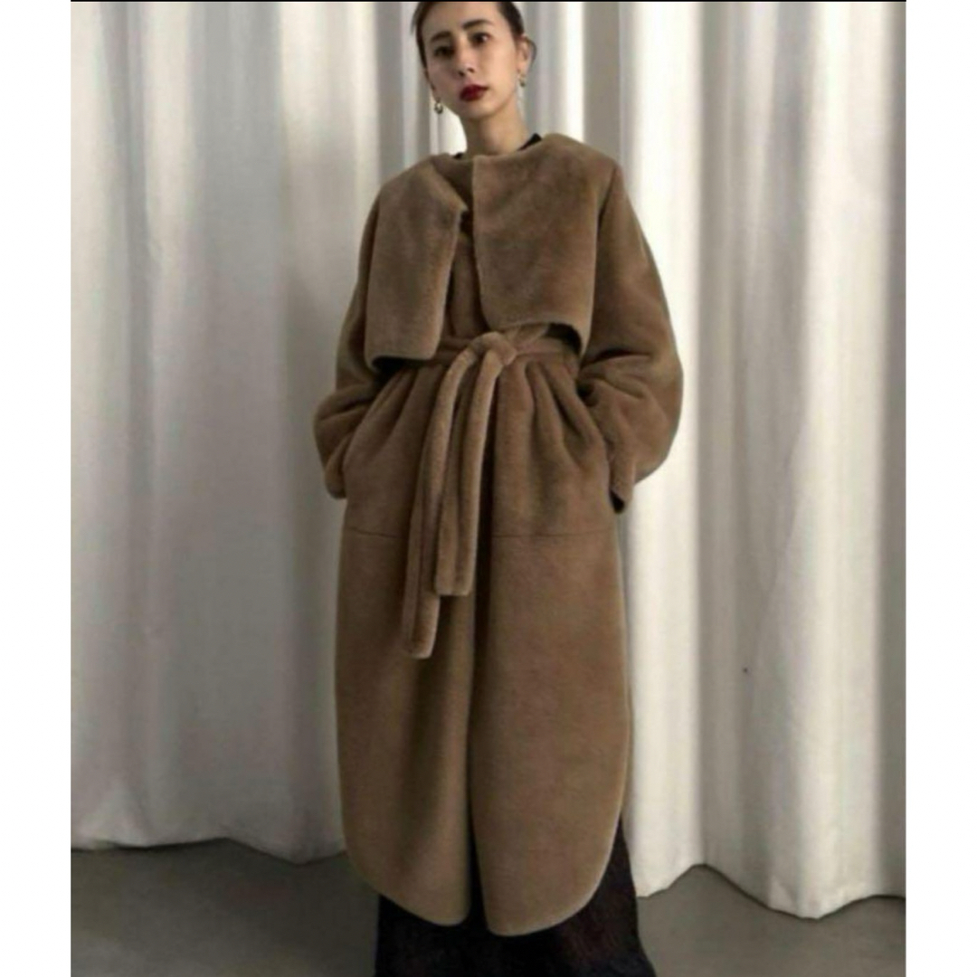 Ameri VINTAGE(アメリヴィンテージ)のAmeri  MANY WAY USEFUL BOA COAT ロングコート レディースのジャケット/アウター(ロングコート)の商品写真