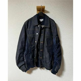 サカイ(sacai)の【美品】Sacai　A.P.C　MA-1　デニムジャケット　ドッキング　M(Gジャン/デニムジャケット)