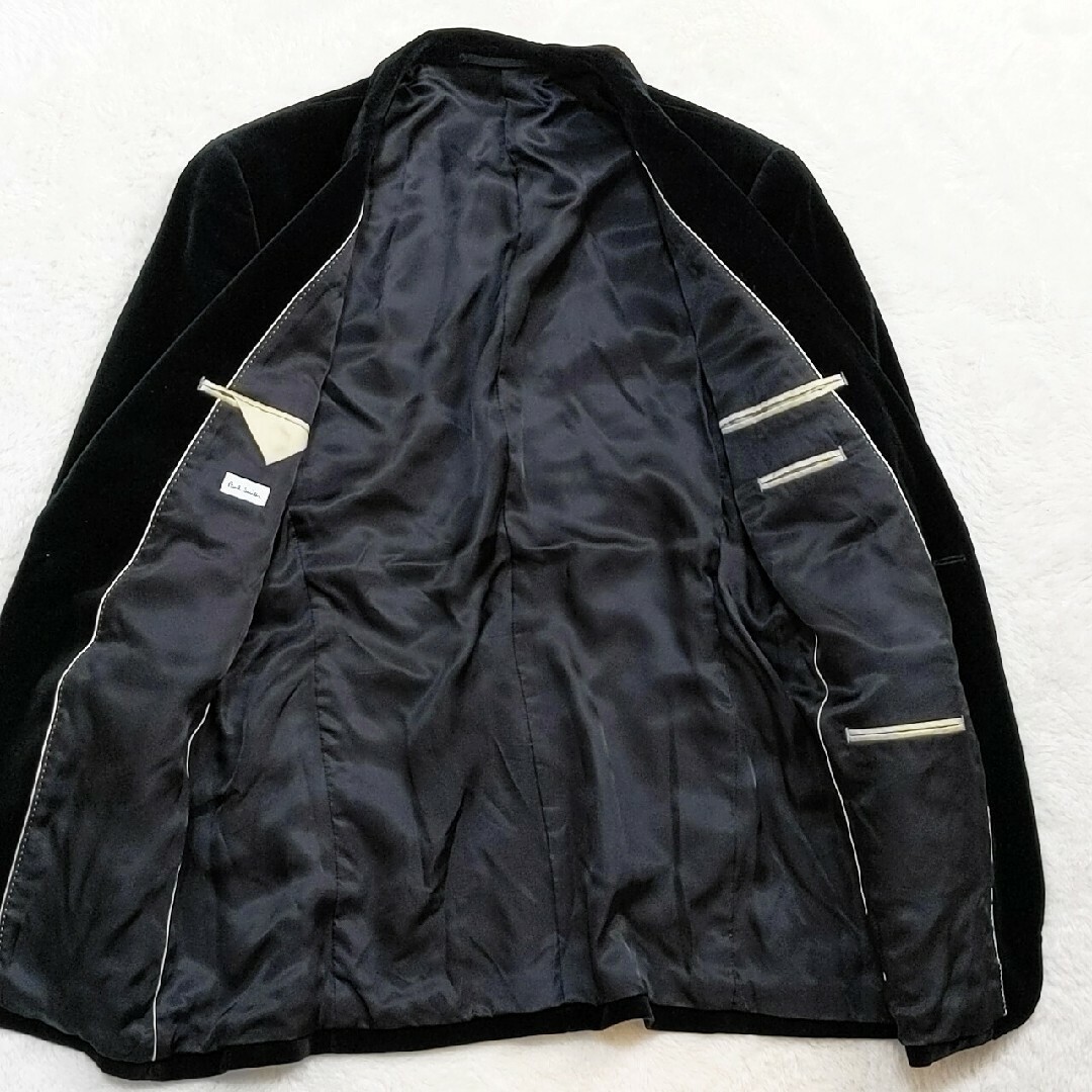 Paul Smith ベロア 黒 テーラード ジャケット 1B XL