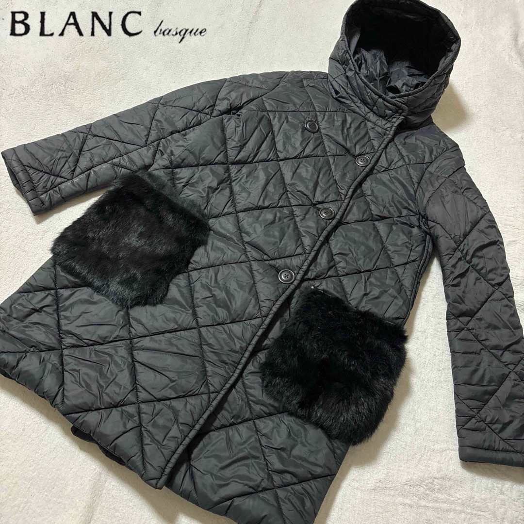 blanc basque(ブランバスク)のBLANC basque ブランバスク　ラビットファー　ライトダウンコート レディースのジャケット/アウター(ダウンコート)の商品写真