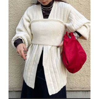 アメリヴィンテージ(Ameri VINTAGE)のUND BUSTIER LAYERED KNIT CARDIGAN 最終値下げ(カーディガン)