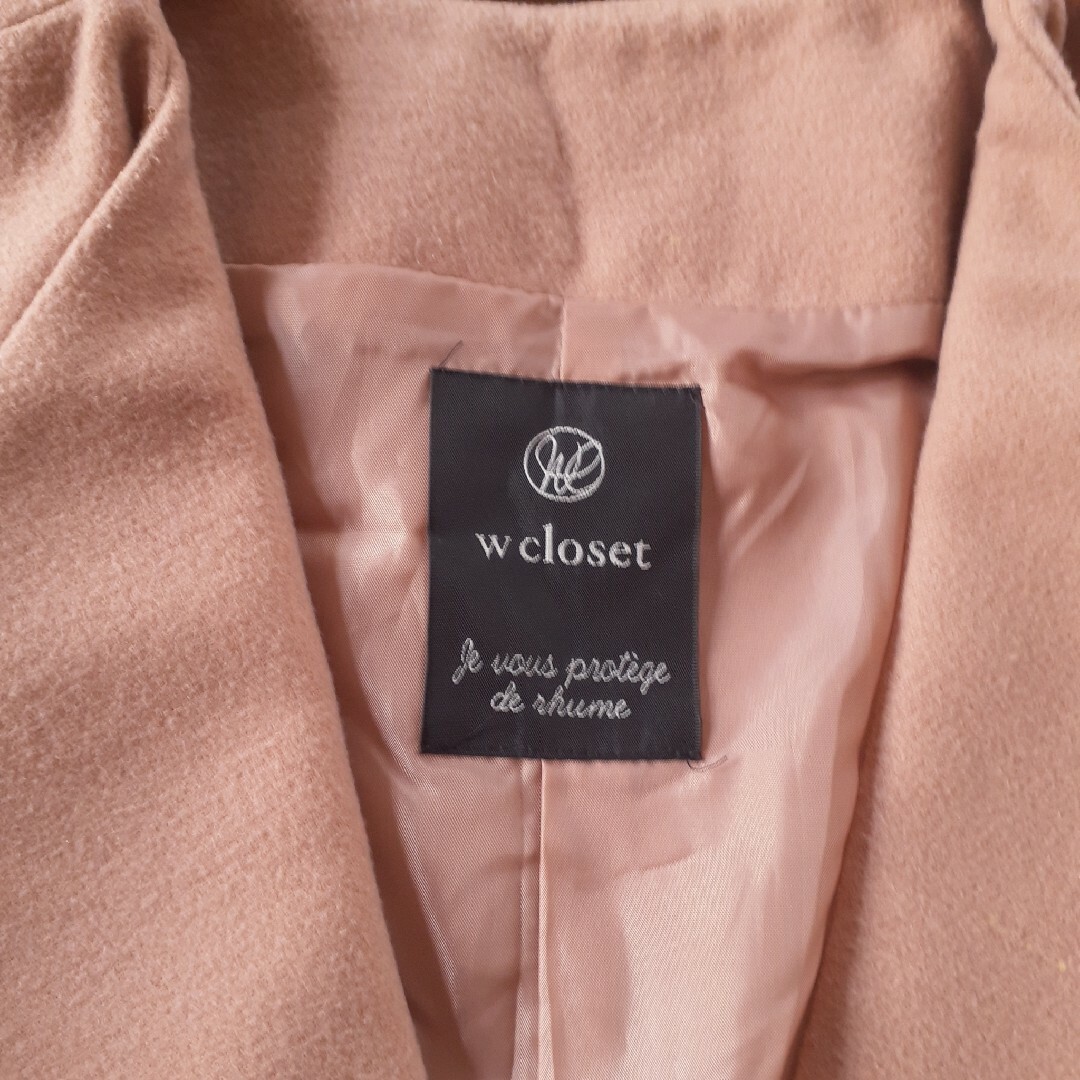 w closet(ダブルクローゼット)のW closet  チェスターコート ベージュ 茶色 無地 ダブルクローゼット レディースのジャケット/アウター(チェスターコート)の商品写真