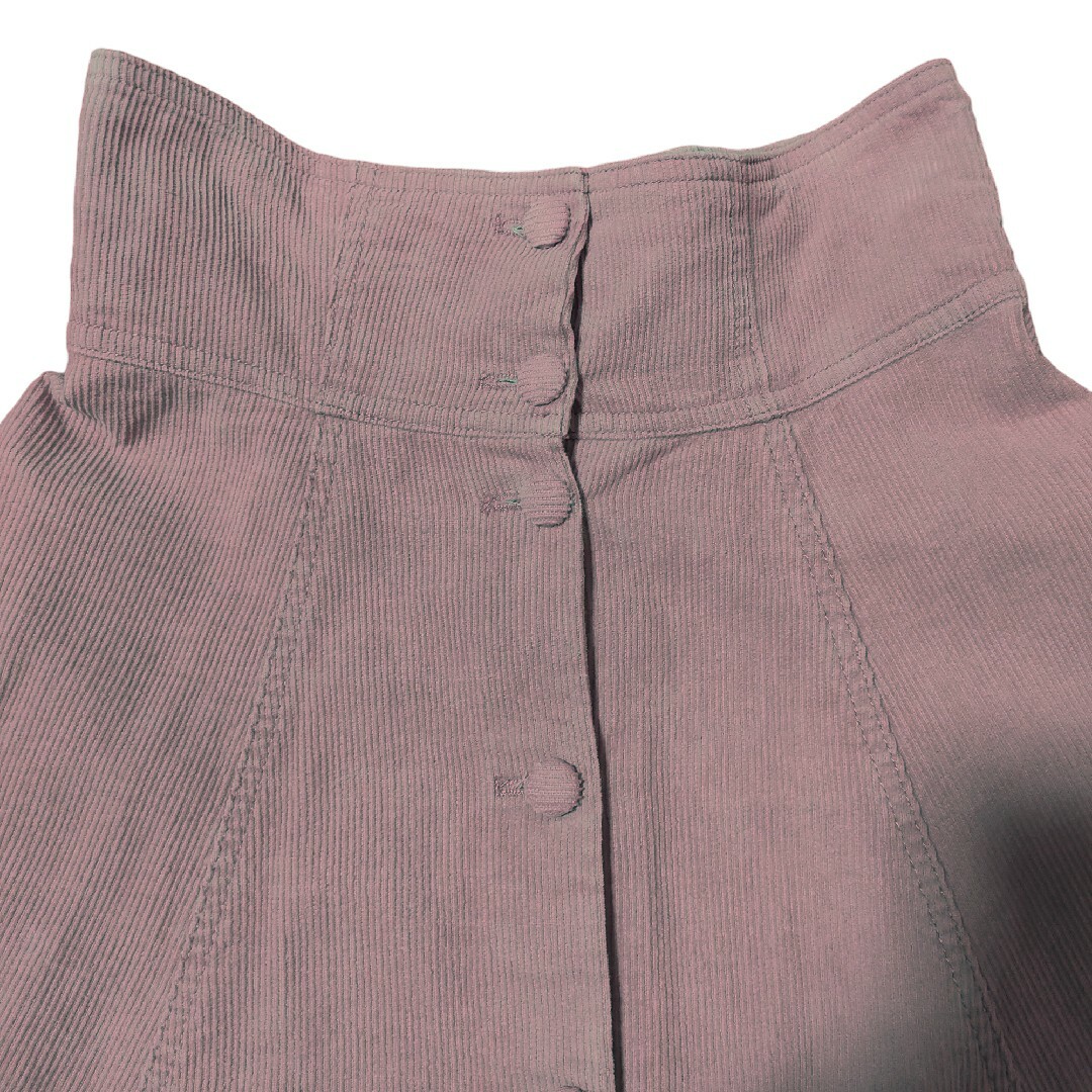 deicy(デイシー)のdeicyコーデュロイロングスカート　ハイウエスト前開き桃色ピンク レディースのスカート(ロングスカート)の商品写真