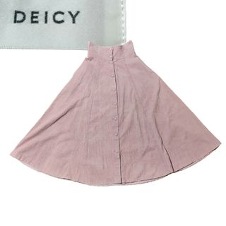 デイシー(deicy)のdeicyコーデュロイロングスカート　ハイウエスト前開き桃色ピンク(ロングスカート)