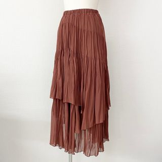 38A13 Diagram ダイアグラム プリーツギャザースカート 36 ワインレッド ボトムス pleats skirt ロングスカート(ロングスカート)