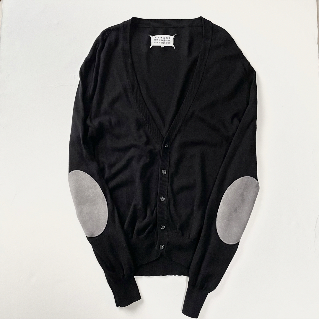maison margiela マルジェラ カーディガン エルボーパッチ 黒 maison margiela マルジェラ カーディガン エルボーパッチ 黒