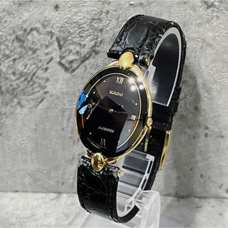 ラドー(RADO)の希少 美品 RADO ラドー フローレンス ブラック 腕時計 稼動品(腕時計)