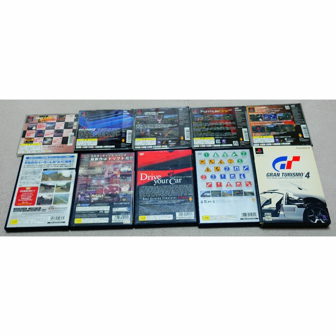PS2対応 ステアリングコントローラー & レースゲーム10本セット エンタメ/ホビーのゲームソフト/ゲーム機本体(家庭用ゲームソフト)の商品写真