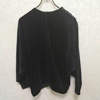 グローブ(grove)のグローブ　レディース　カットソー　長袖　秋冬　【M】　ブラック/黒　無地(Tシャツ(長袖/七分))