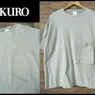 クロ(KURO)のG② 美品 KURO クロ ピンストライプ オーバーサイズ Tシャツ 白 1(Tシャツ/カットソー(半袖/袖なし))