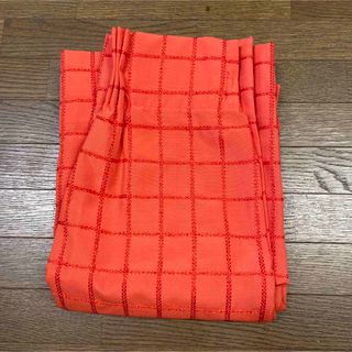 【カーテンサンプル】オレンジチェックカーテン(カーテン)