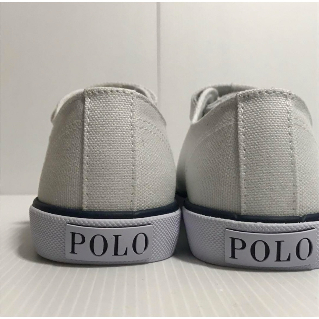 POLO RALPH LAUREN(ポロラルフローレン)の【新品・未使用】ポロラルフローレン子供キャンバスシューズ 白【20センチ】 キッズ/ベビー/マタニティのキッズ靴/シューズ(15cm~)(スニーカー)の商品写真