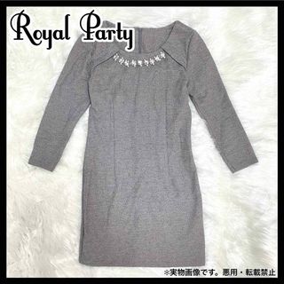 ロイヤルパーティー(ROYAL PARTY)のROYAL PARTY ビジュー ネックレス 飾り ストーン ワンピース (ミニワンピース)