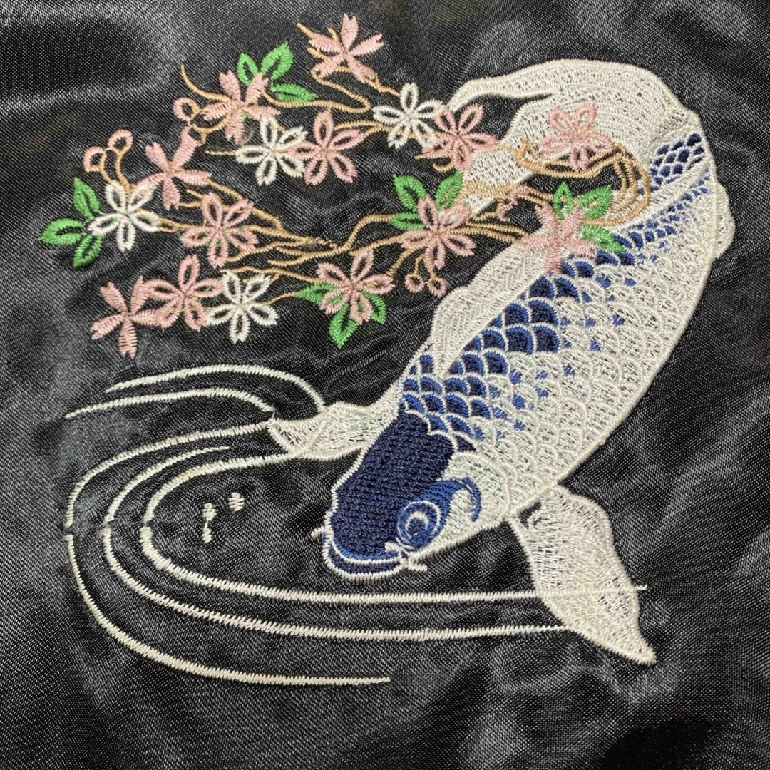 Japanese Traditional 月夜鯉刺繍スカジャン 桜和柄 Mサイズ - アウター