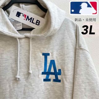 メジャーリーグベースボール(MLB)の希少【3L】MLB公式 ドジャース　綿混　ポケット付スウェットパーカー●大谷翔平(パーカー)