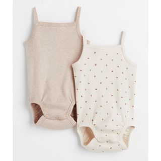 エイチアンドエイチ(H&H)のH&M kids ベビー コットンリブボディスーツ 2枚セット(下着)