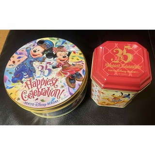 ディズニー(Disney)のディズニーリゾート35周年 缶のみ　2種　happy celebration！(キャラクターグッズ)