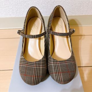 即購入OK★美品★パンプス（秋冬）★ チェック柄/Sサイズ★匿名配送&補償付き(ハイヒール/パンプス)