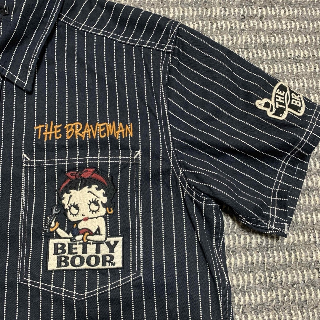 Betty Boop(ベティブープ)のThe  BRAVE-MAN ベティブープ  BBB-2325ブレイブマン 刺繍 メンズのトップス(Tシャツ/カットソー(半袖/袖なし))の商品写真