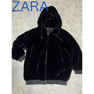 ザラ(ZARA)の美品　ZARA ファージャケット　黒　一部レザー　メンズ　Sボア(ブルゾン)