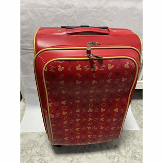 American Touristor - ミッキーマウス　トラベルキャリー　スーツケース　ディズニー　赤　レザー