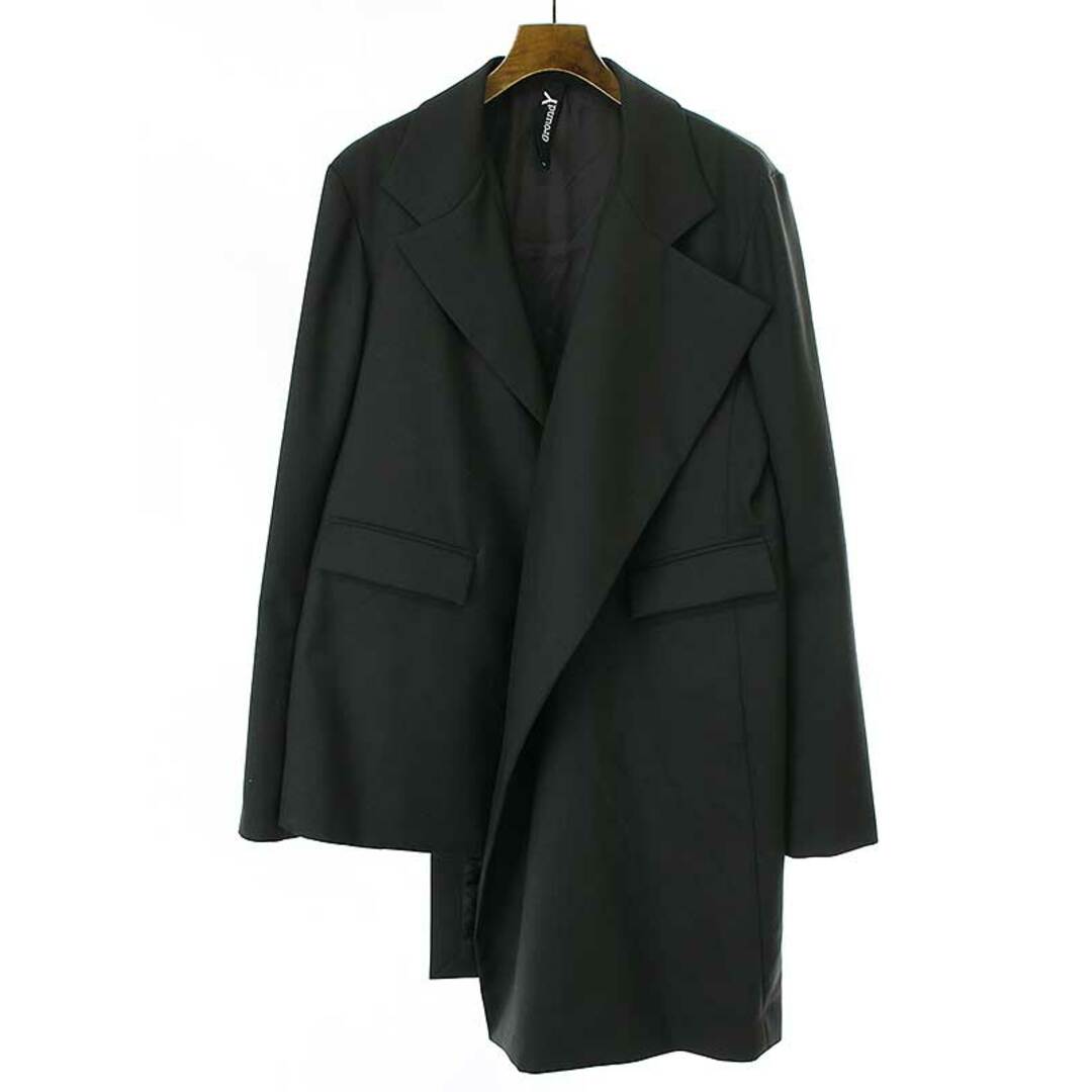 Ground Y グラウンド ワイ GABARDINE ASYMMETRIC JACKET アシンメトリージャケット ブラック 3 GA-J01-100新古品使用感の無い新品同様品Ａ