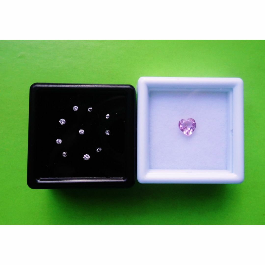✨輝宝石✨天然ダイヤモンド 10pcs と💖ピンクサファイア ✔ケース付 レディースのアクセサリー(その他)の商品写真