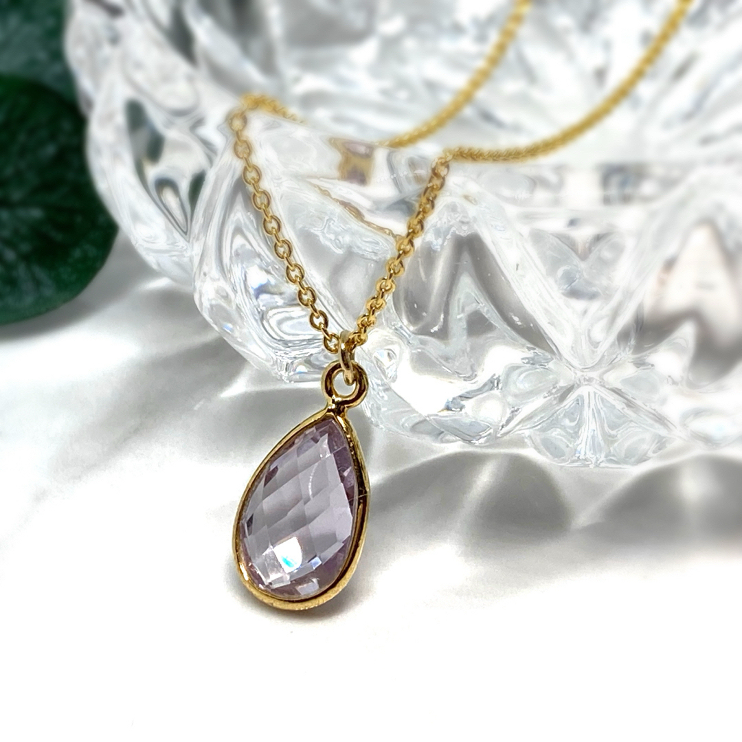 【天然石】宝石質ピンクアメジストのネックレス レディースのアクセサリー(ネックレス)の商品写真