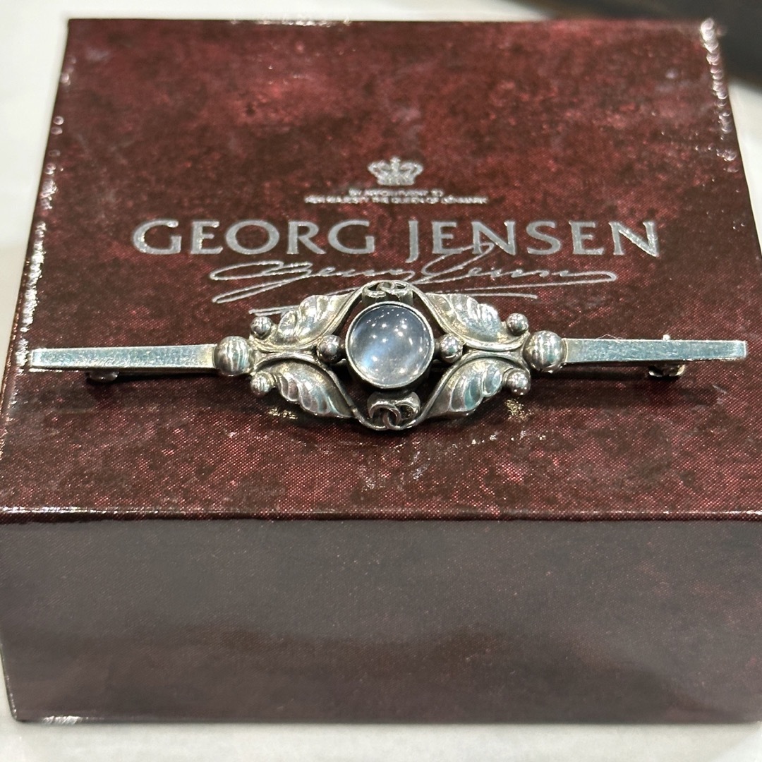 アクセサリーGEORG JENSEN 925 ムーンストーン ブローチ