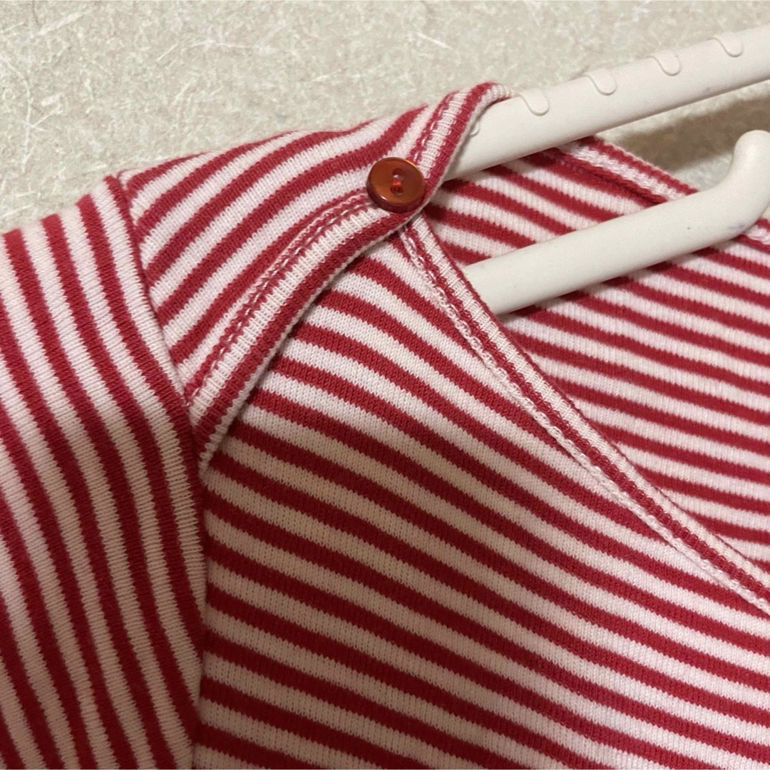 ASPESI(アスペジ)の赤ボーダー　Tシャツ レディースのトップス(Tシャツ(半袖/袖なし))の商品写真