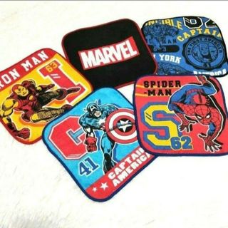 マーベル(MARVEL)のマーベルヒーローズ　タオルハンカチ５枚組　入園入学新学期通園通学MARVEL(キャラクターグッズ)