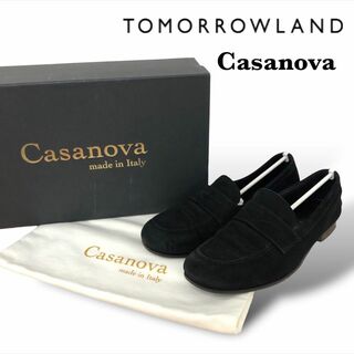 【送料無料】別注 Casanova ゴートスエード ローファー ブラック 6(ローファー/革靴)