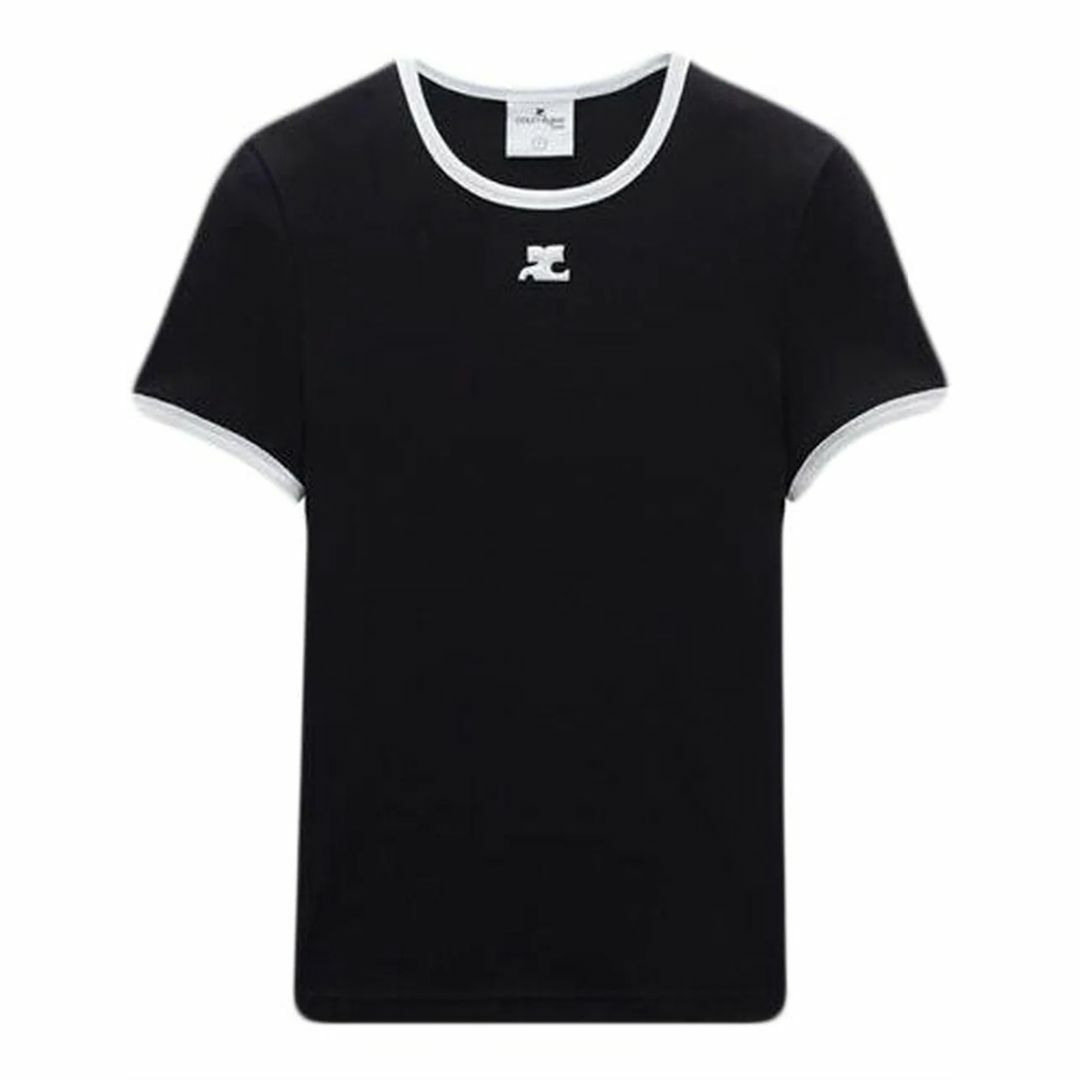 Courreges(クレージュ)の新品★Courreges クレージュ コントラストトリム Tシャツ ロゴ S メンズのトップス(Tシャツ/カットソー(半袖/袖なし))の商品写真