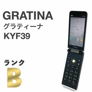 キョウセラ(京セラ)のGRATINA KYF39 墨 ブラック au SIMロック解除済み 4G㊿(携帯電話本体)