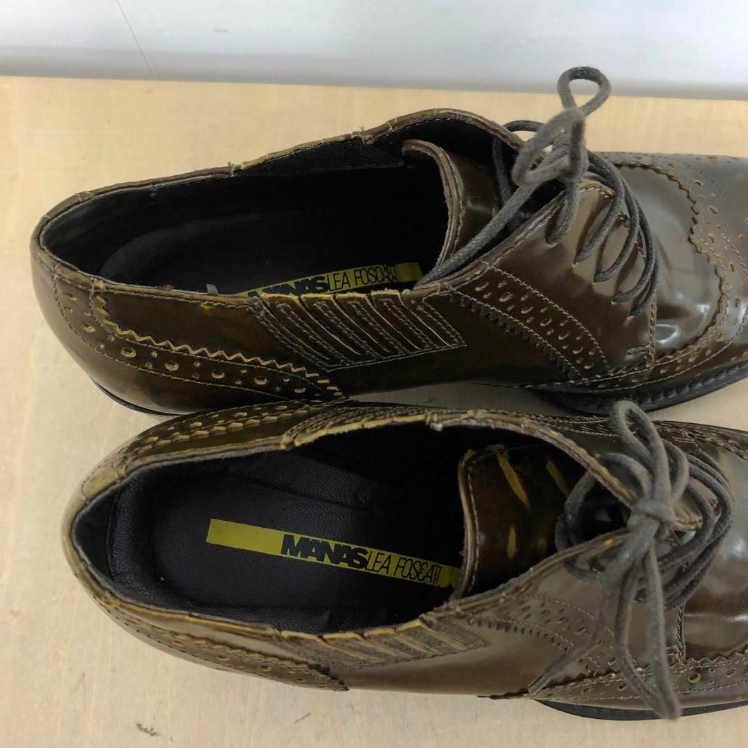【送料無料】MANAS LEA FOSCATI レザーシューズ ウイングチップ レディースの靴/シューズ(ローファー/革靴)の商品写真