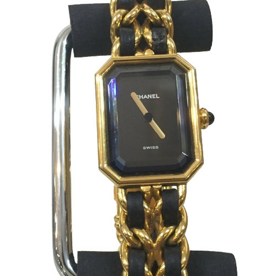 ベルト素材CHANEL シャネル プルミエール Mサイズ クォーツ 腕時計 ブラック文字盤