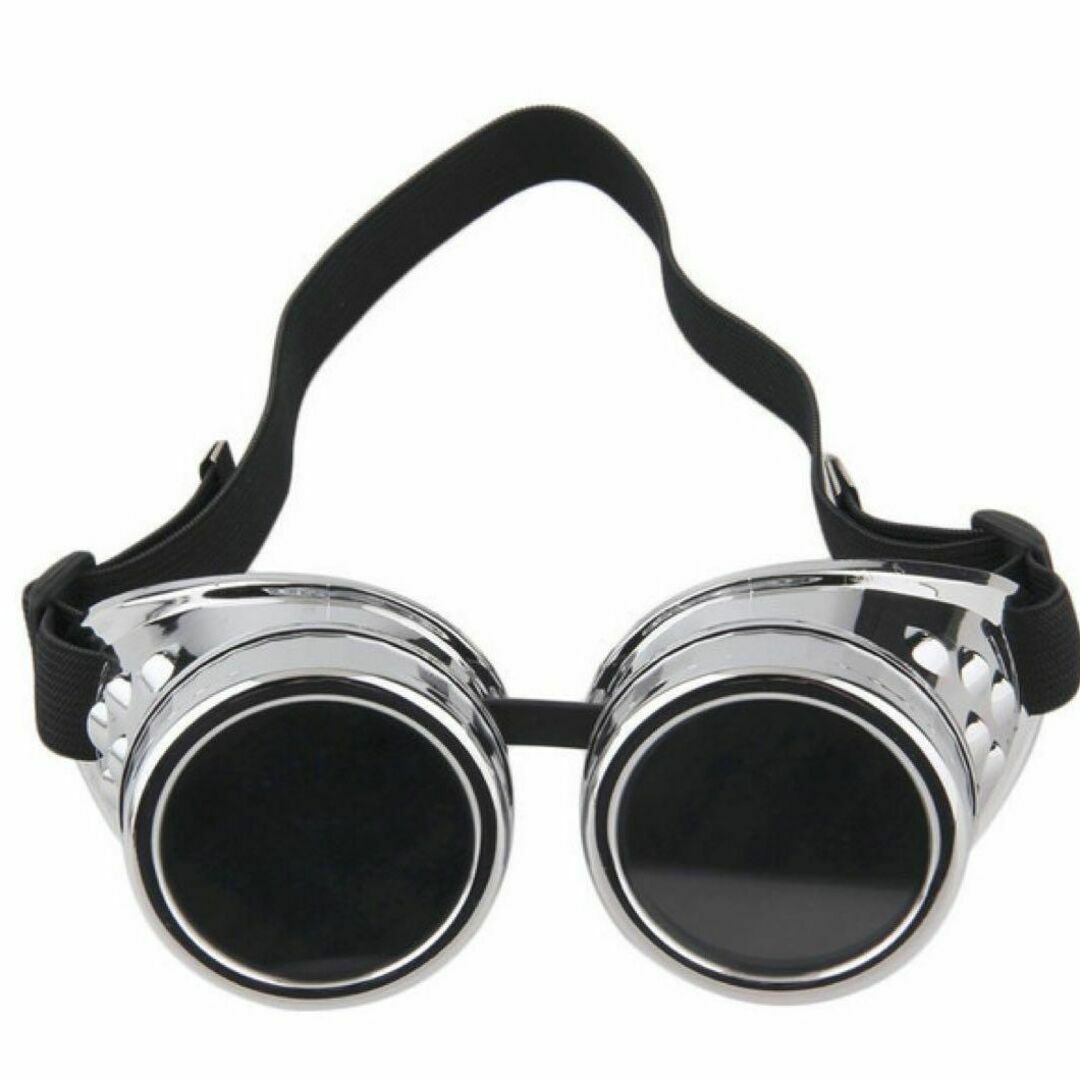 【シルバー】スチームパンク　サイバーゴーグル　眼鏡　装飾　コスプレ　バイク エンタメ/ホビーのコスプレ(小道具)の商品写真