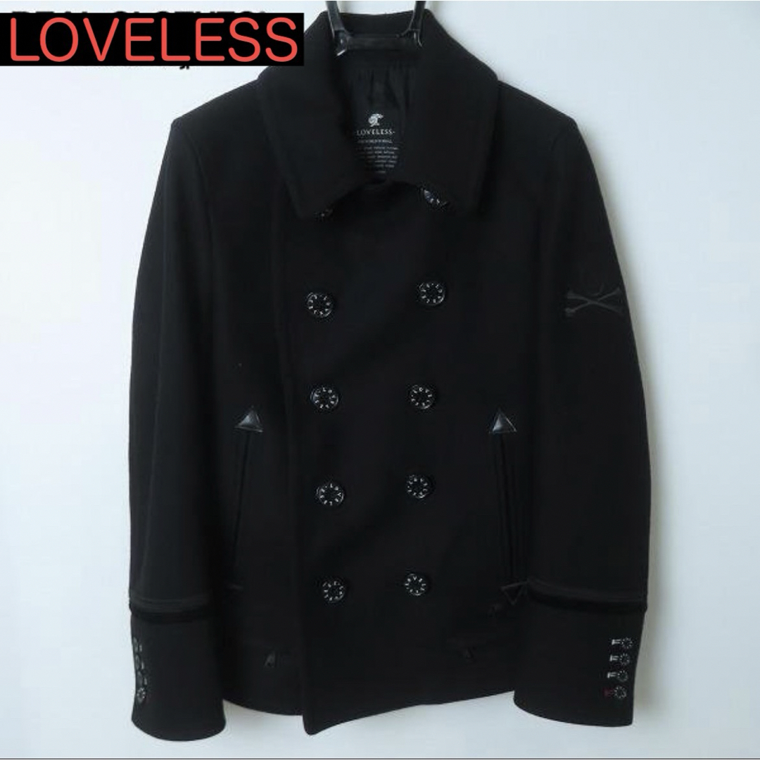 LOVELESS(ラブレス)の黒LOVELESS/ラブレス ウールPコート　 メンズのジャケット/アウター(ピーコート)の商品写真