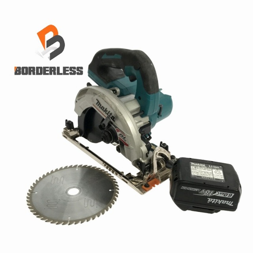 ☆品☆makita マキタ 18V 165mm 充電式マルノコ HS631D 6.0Ahバッテリー1個(BL1860B)付 コードレス 丸ノコ 丸のこ 丸鋸 83718自動車/バイク