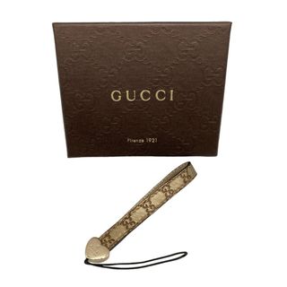 GUCCI グッチ マイクログッチシマ ハート 携帯ストラップ 282562 中古 D4(ストラップ/イヤホンジャック)