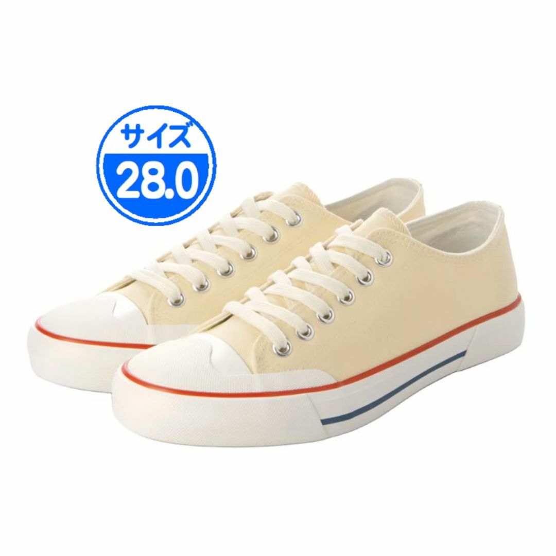 【新品 未使用】キャンバススニーカー ホワイト 28.0cm 白 23556 メンズの靴/シューズ(スニーカー)の商品写真