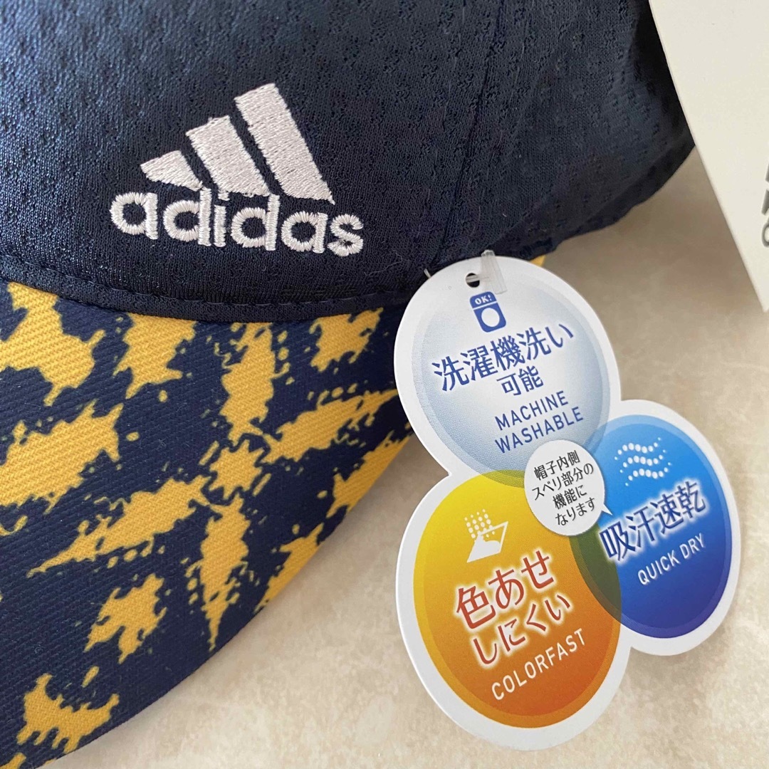 adidas(アディダス)のアディダス キッズ キャップ 帽子 ネイビー×イエロー 54cm〜57cm④ キッズ/ベビー/マタニティのこども用ファッション小物(帽子)の商品写真