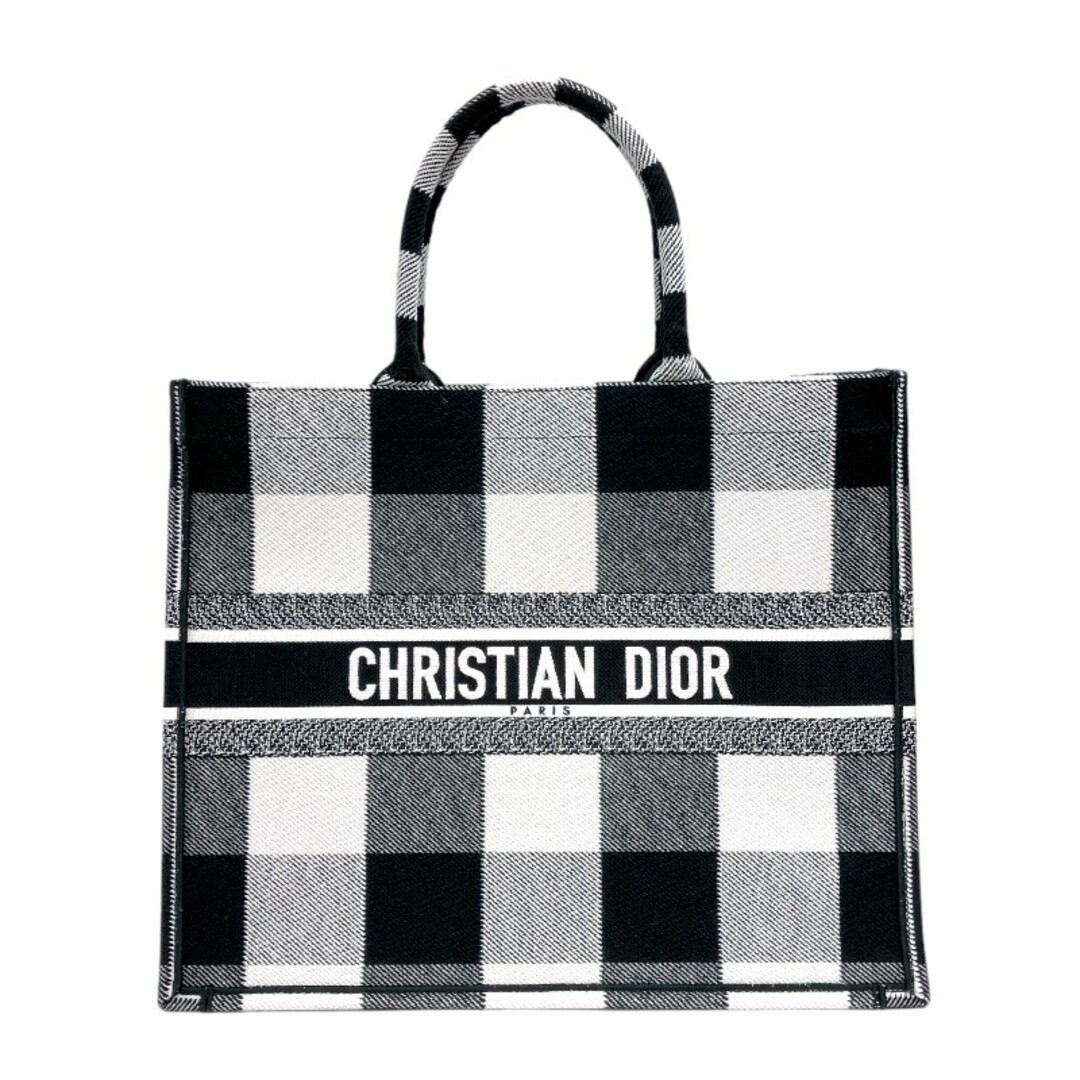 クリスチャン・ディオール Christian Dior ブックトート ラージ M1286 ブラック キャンバス レディース トートバッグ約42cm開閉式