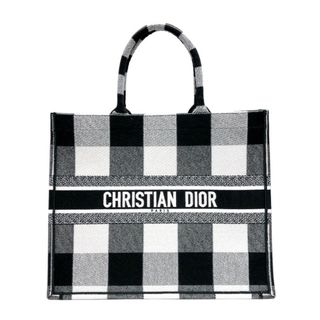 クリスチャン・ディオール Christian Dior ブックトート ラージ M1286 ブラック キャンバス レディース トートバッグ