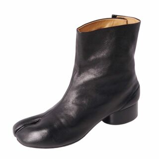マルタンマルジェラ(Maison Martin Margiela)の美品 メゾンマルジェラ Maison Margiela ブーツ ショートブーツ タビ Tabi カーフレザー ヒール シューズ 靴 レディース 38(25cm相当) ブラック(ブーツ)